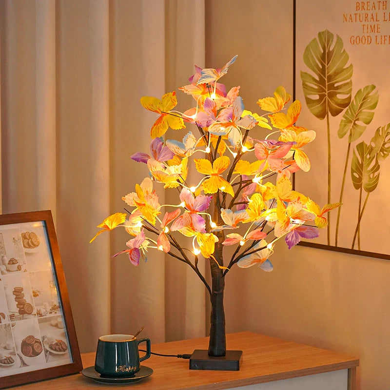 Tabletop Bonsai Tree Lights, Butterfly Tree Lamp, DIY Decorative LED Night Light,for Gift Party Holiday Camping Summer Home Deco